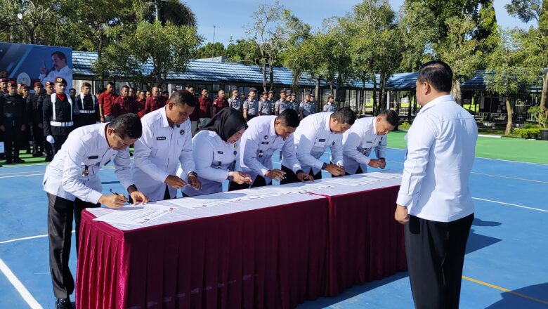 Kakanwil Ditjenpas Kalsel Tuntaskan Penandatanganan Komitmen Menuju Zero Narkoba dan HP