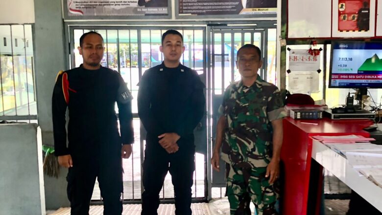 Perkuat Sinergi Pengamanan, Lapas Narkotika Karang Intan Terima Dukungan Pengamanan Rutin dari Polsek dan Koramil Karang Intan