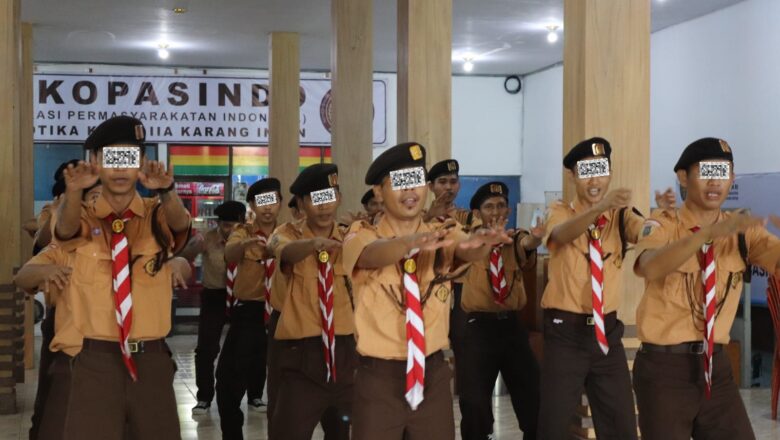 WBP Pramuka Lapas Narkotika Karang Intan Tampilkan Yel-Yel Kepramukaan, Gairahkan Semangat Pembinaan